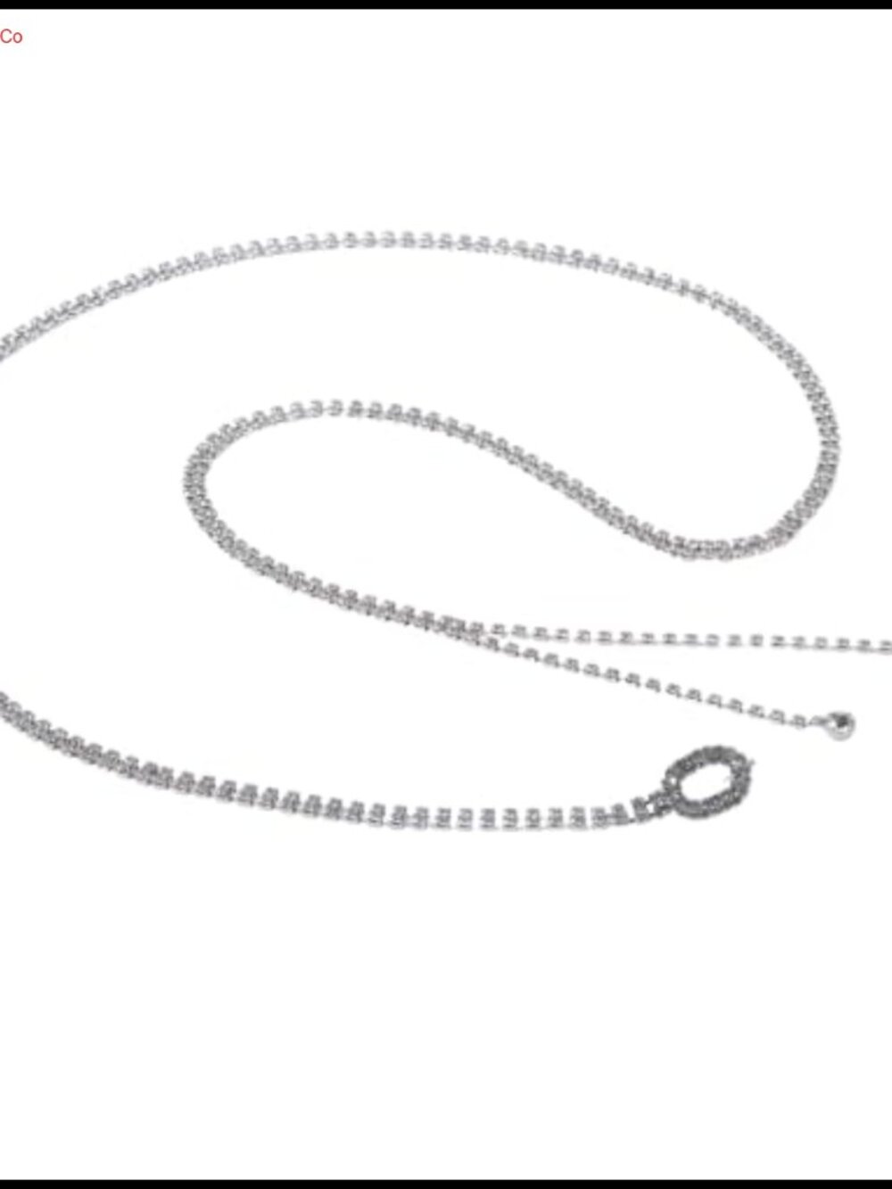 Rhinestone Chain Belt Silver Crystal Waist Belt for Dress Wedding